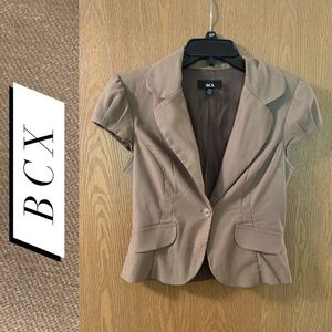 BCX Tan Short Sleeve Button Blazer